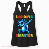 100 Days Smarter Axolotl 100 Days Of School Kindergarten Women's Tank Top thumb 0