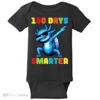 100 Days Smarter Axolotl 100 Days Of School Kindergarten Baby Bodysuit thumb 0