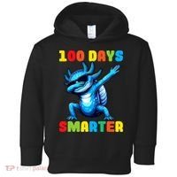 100 Days Smarter Axolotl 100 Days Of School Kindergarten Toddler Hoodie thumb 0