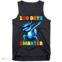 100 Days Smarter Axolotl 100 Days Of School Kindergarten Tank Top thumb 0