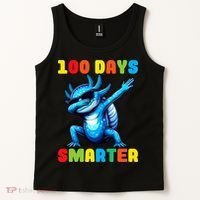 100 Days Smarter Axolotl 100 Days Of School Kindergarten Tank Top thumb 2