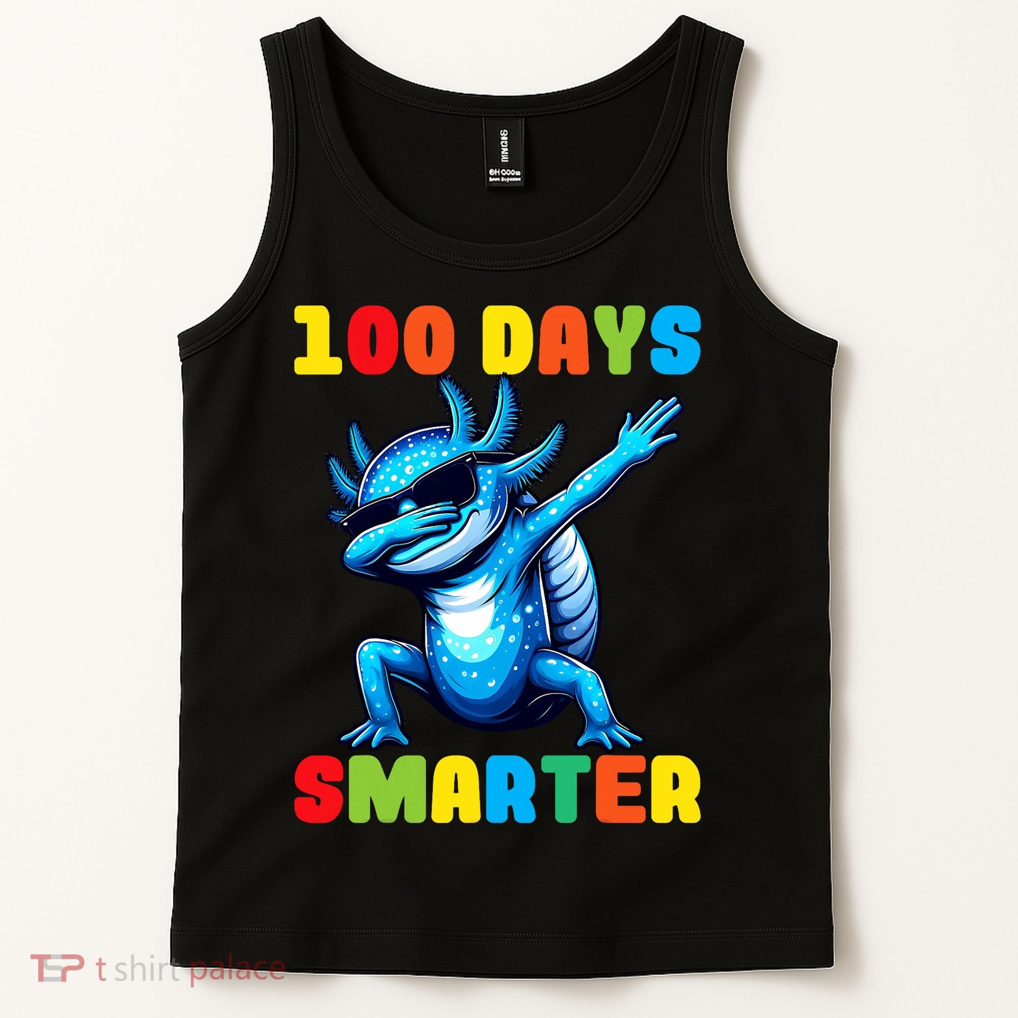 100 Days Smarter Axolotl 100 Days Of School Kindergarten Tank Top