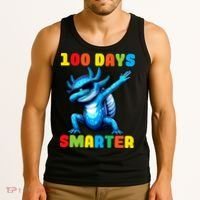 100 Days Smarter Axolotl 100 Days Of School Kindergarten Tank Top thumb 3
