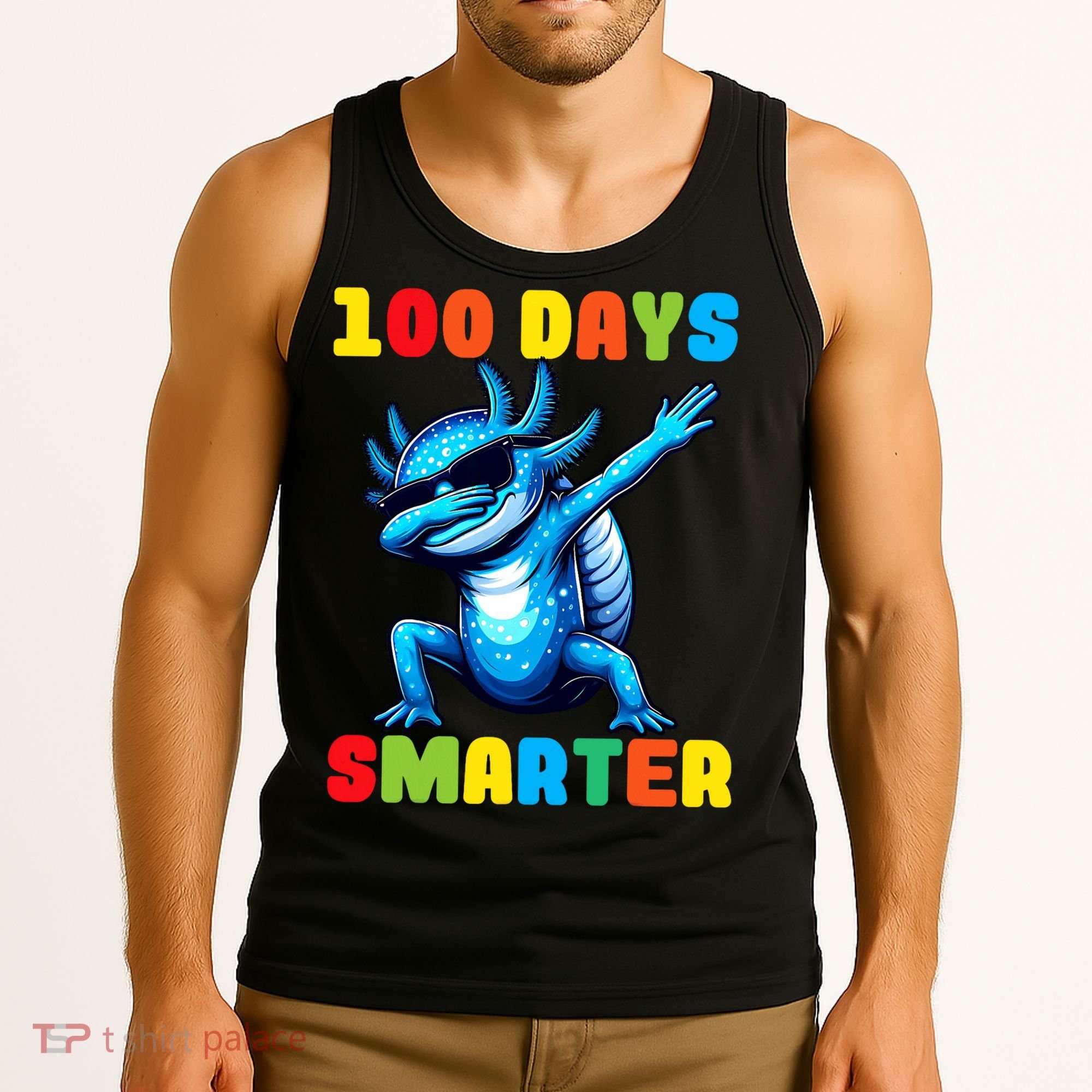 100 Days Smarter Axolotl 100 Days Of School Kindergarten Tank Top