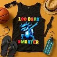 100 Days Smarter Axolotl 100 Days Of School Kindergarten Tank Top thumb 4