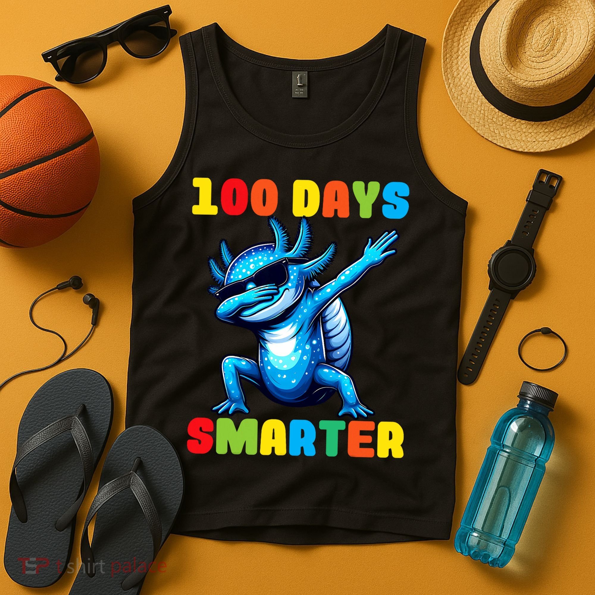 100 Days Smarter Axolotl 100 Days Of School Kindergarten Tank Top