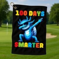 100 Days Smarter Axolotl 100 Days Of School Kindergarten Golf Towel thumb 1