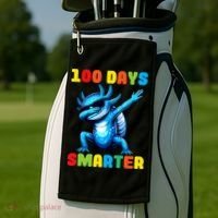100 Days Smarter Axolotl 100 Days Of School Kindergarten Golf Towel thumb 2