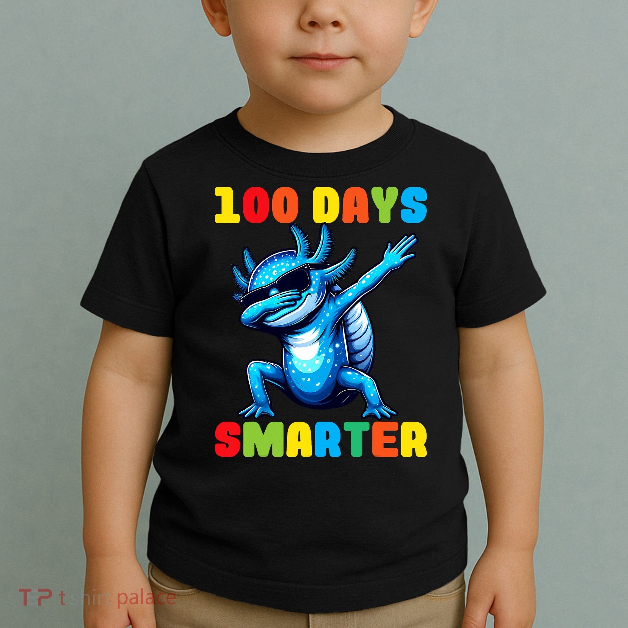 100 Days Smarter Axolotl 100 Days Of School Kindergarten Toddler T-Shirt