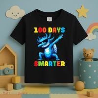 100 Days Smarter Axolotl 100 Days Of School Kindergarten Toddler T-Shirt thumb 3
