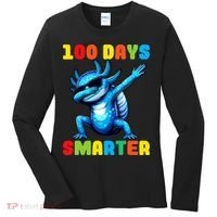 100 Days Smarter Axolotl 100 Days Of School Kindergarten Women's Long Sleeve Shirt thumb 0