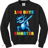 100 Days Smarter Axolotl 100 Days Of School Kindergarten Kids Sweatshirt thumb 0