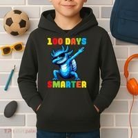 100 Days Smarter Axolotl 100 Days Of School Kindergarten Kids Hoodie thumb 2