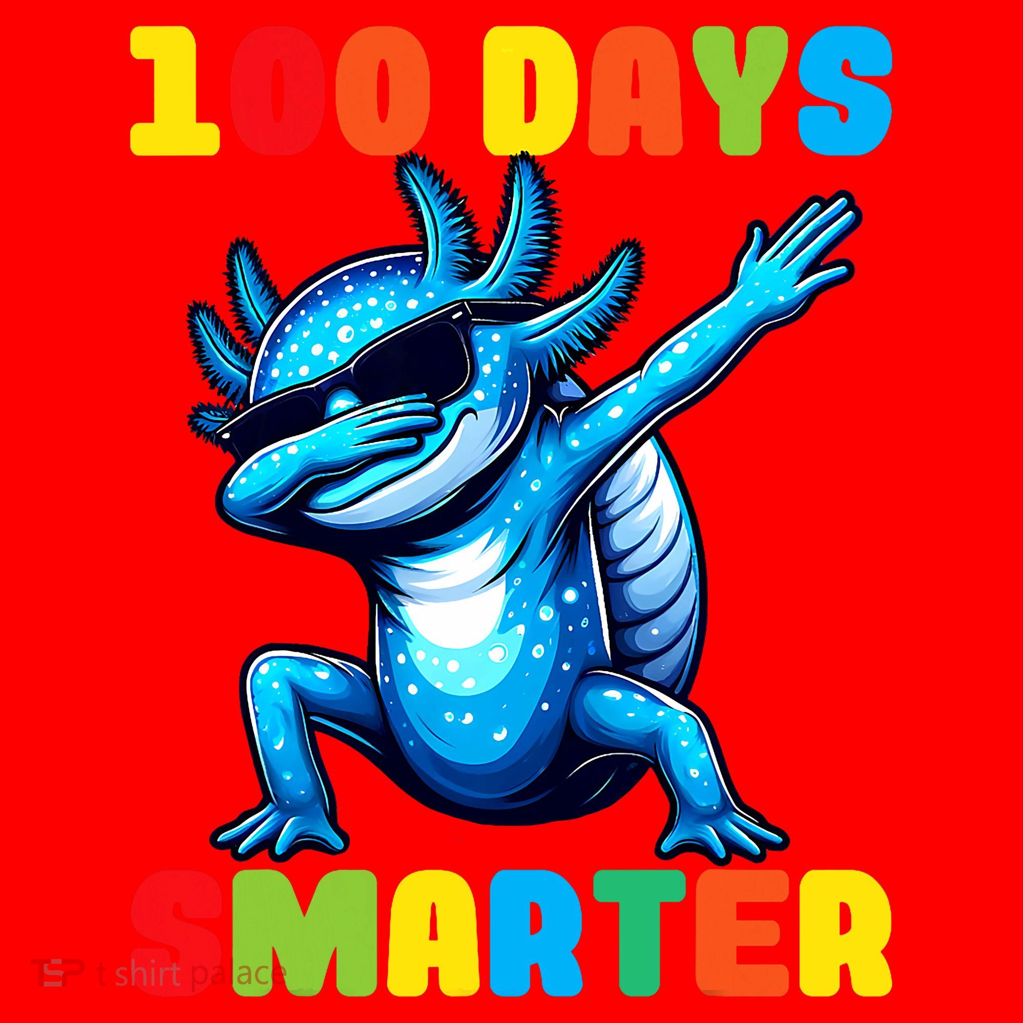 100 Days Smarter Axolotl 100 Days Of School Kindergarten Santa Hat
