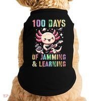  100 DAYS School JAMMING LEARNING Axolotl Rock Star Doggie Tank thumb 0