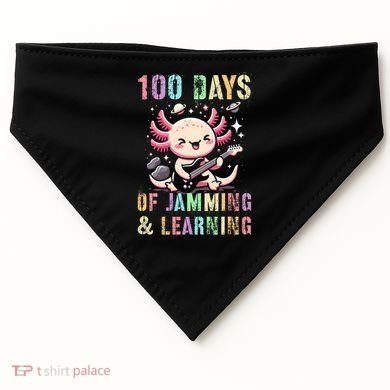  100 DAYS School JAMMING LEARNING Axolotl Rock Star USA-Made Doggie Bandana
