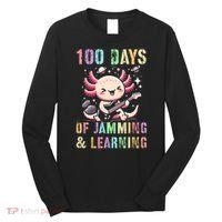  100 DAYS School JAMMING LEARNING Axolotl Rock Star Long Sleeve Shirt thumb 0