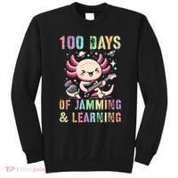  100 DAYS School JAMMING LEARNING Axolotl Rock Star Sweatshirt thumb 0