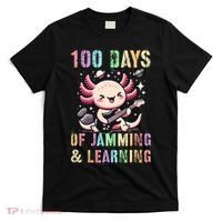 100 DAYS School JAMMING LEARNING Axolotl Rock Star T-Shirt thumb 0