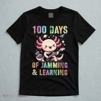  100 DAYS School JAMMING LEARNING Axolotl Rock Star T-Shirt thumb 5