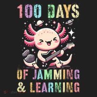  100 DAYS School JAMMING LEARNING Axolotl Rock Star Beanie thumb 2