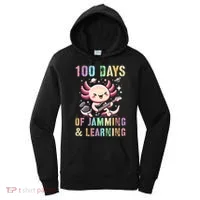  100 DAYS School JAMMING LEARNING Axolotl Rock Star Women's Hoodie thumb 0