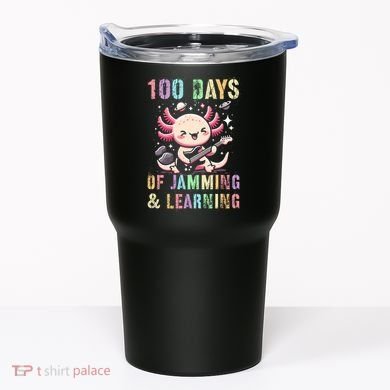  100 DAYS School JAMMING LEARNING Axolotl Rock Star Tumbler