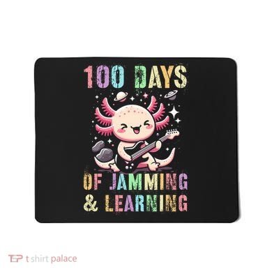  100 DAYS School JAMMING LEARNING Axolotl Rock Star Mousepad
