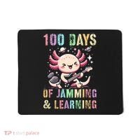  100 DAYS School JAMMING LEARNING Axolotl Rock Star Mousepad thumb 0