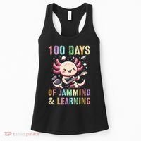  100 DAYS School JAMMING LEARNING Axolotl Rock Star Women's Tank Top thumb 0