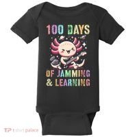  100 DAYS School JAMMING LEARNING Axolotl Rock Star Baby Bodysuit thumb 0