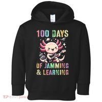  100 DAYS School JAMMING LEARNING Axolotl Rock Star Toddler Hoodie thumb 0