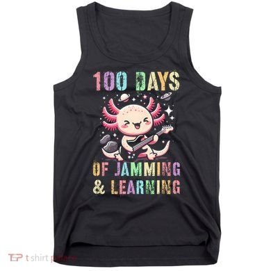  100 DAYS School JAMMING LEARNING Axolotl Rock Star Tank Top