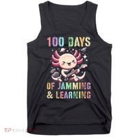 100 DAYS School JAMMING LEARNING Axolotl Rock Star Tank Top thumb 0