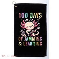  100 DAYS School JAMMING LEARNING Axolotl Rock Star Golf Towel thumb 0
