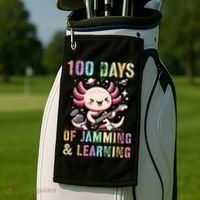  100 DAYS School JAMMING LEARNING Axolotl Rock Star Golf Towel thumb 2