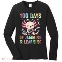  100 DAYS School JAMMING LEARNING Axolotl Rock Star Women's Long Sleeve Shirt thumb 0