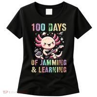 100 DAYS School JAMMING LEARNING Axolotl Rock Star Women's T-Shirt thumb 0