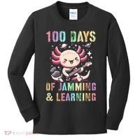  100 DAYS School JAMMING LEARNING Axolotl Rock Star Kids Long Sleeve Shirt thumb 0