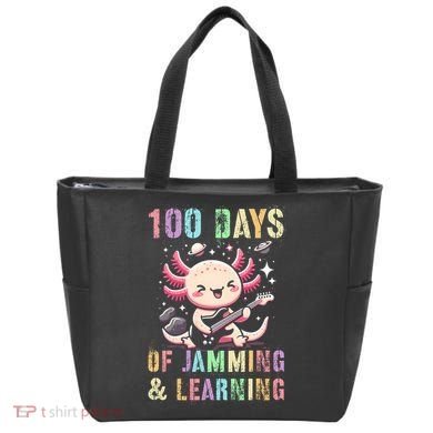  100 DAYS School JAMMING LEARNING Axolotl Rock Star Tote Bag