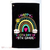 100 Days Smarter Ninth Grade 100th Day Of School 9th Grade Gift Golf Towel thumb 0