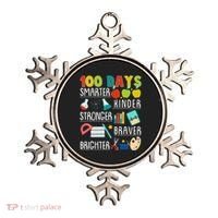 100 Days Smarter Kinder Stronger Braver Brighter 100 Days Of School Ornament thumb 0