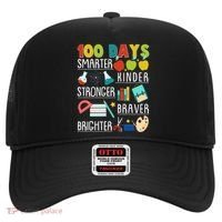100 Days Smarter Kinder Stronger Braver Brighter 100 Days Of School Hat thumb 0