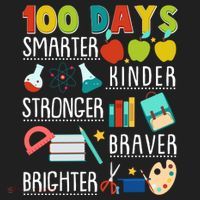 100 Days Smarter Kinder Stronger Braver Brighter 100 Days Of School Golf Towel thumb 3