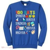 100 Days Smarter Kinder Stronger Braver Brighter 100 Days Of School Sweatshirt thumb 0