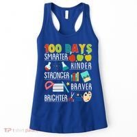 100 Days Smarter Kinder Stronger Braver Brighter 100 Days Of School Women's Tank Top thumb 0