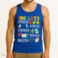 100 Days Smarter Kinder Stronger Braver Brighter 100 Days Of School Tank Top thumb 3