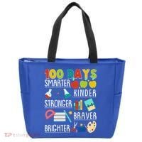 100 Days Smarter Kinder Stronger Braver Brighter 100 Days Of School Tote Bag thumb 0