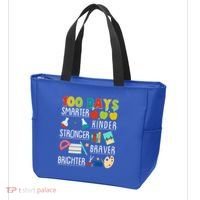 100 Days Smarter Kinder Stronger Braver Brighter 100 Days Of School Tote Bag thumb 3