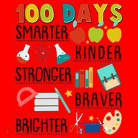 100 Days Smarter Kinder Stronger Braver Brighter 100 Days Of School Santa Hat thumb 1